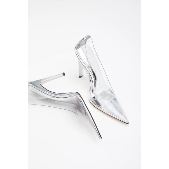 Good American Women's CINDER-F*CKING-RELLA Clear Stiletto Pumps Size 8 NEW - Picture 4 of 6